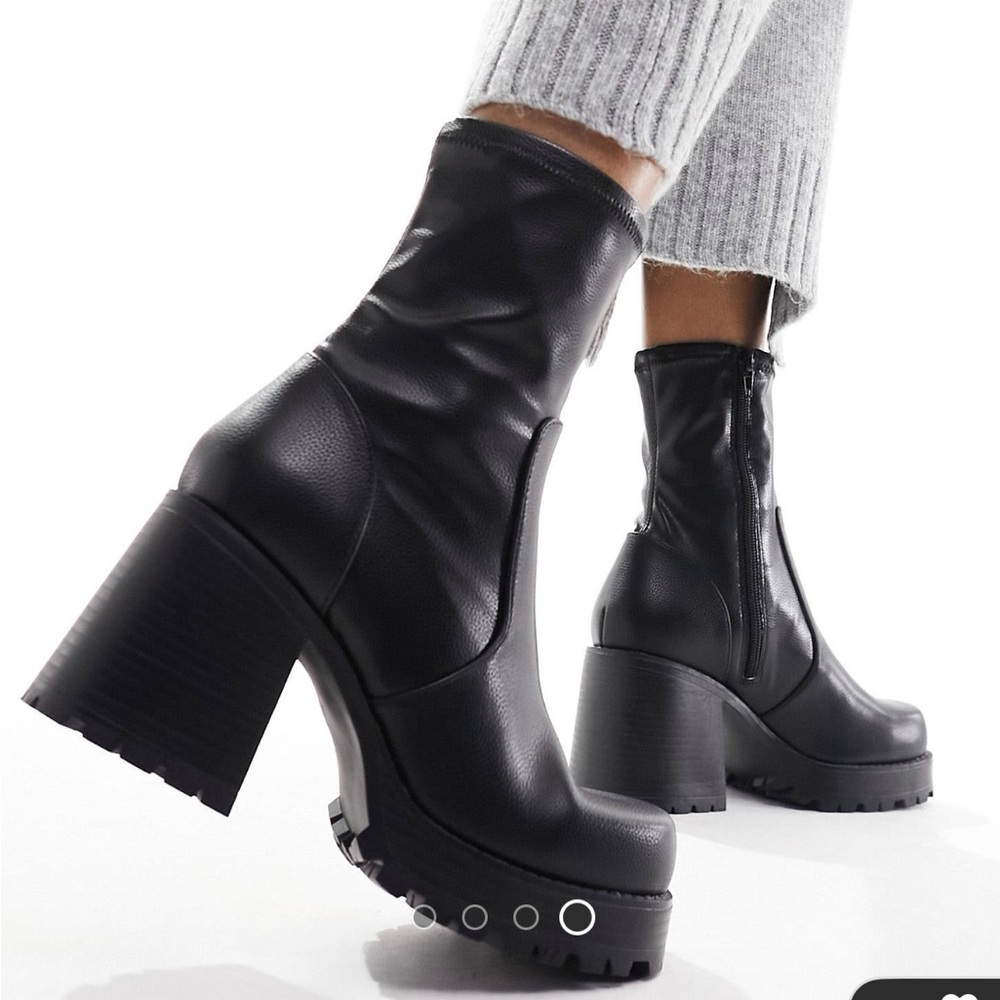 Chunky Black Sock Boots